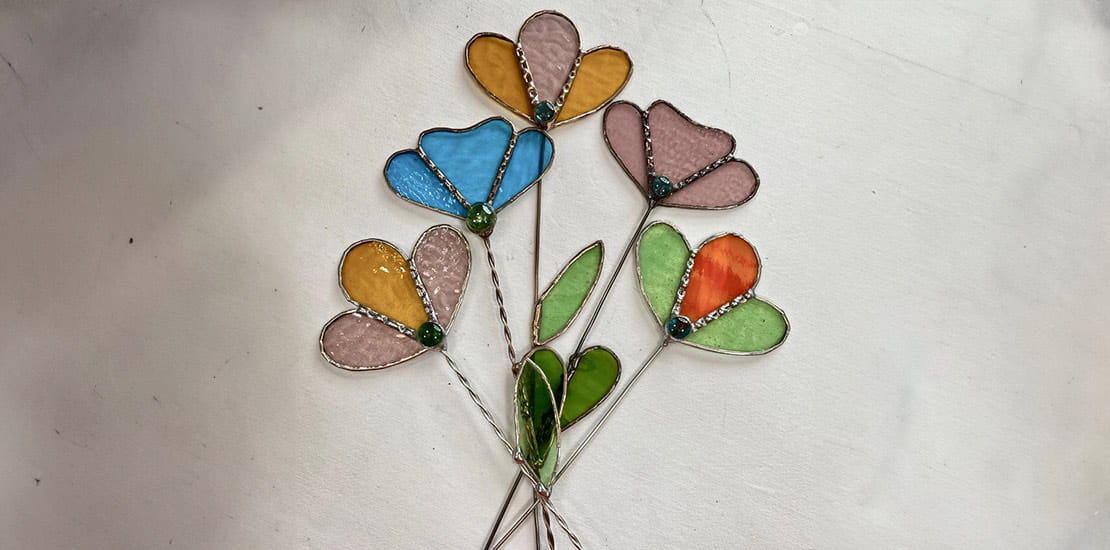 Supercraft workshops include making stained glass flowers